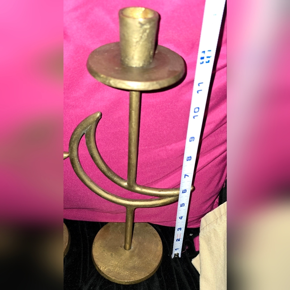 Vintage Wrough Iron Sun, Moon, and Star Celestial Candle Holders - Picture 6 of 10